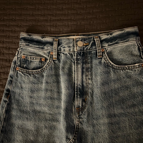 Aritzia Denim Forum “The 90s Vintage Mid Rise Pencil Maxi Jean Skirt” Size 26 - Picture 6 of 7